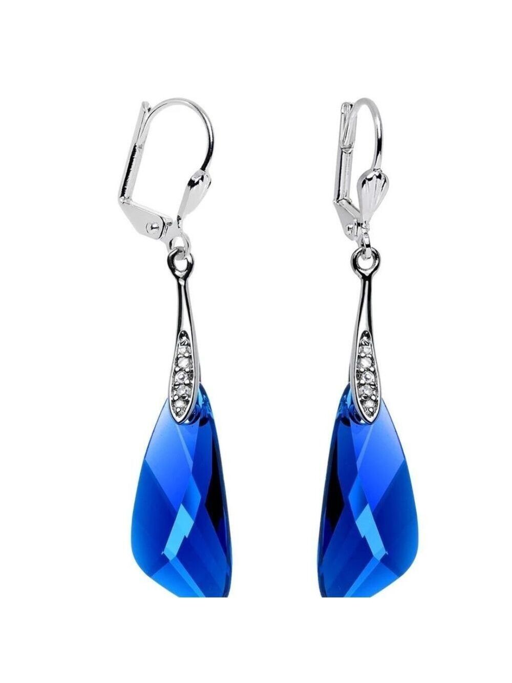 Sapphire Blue Inspire Earrings Created with Crystals